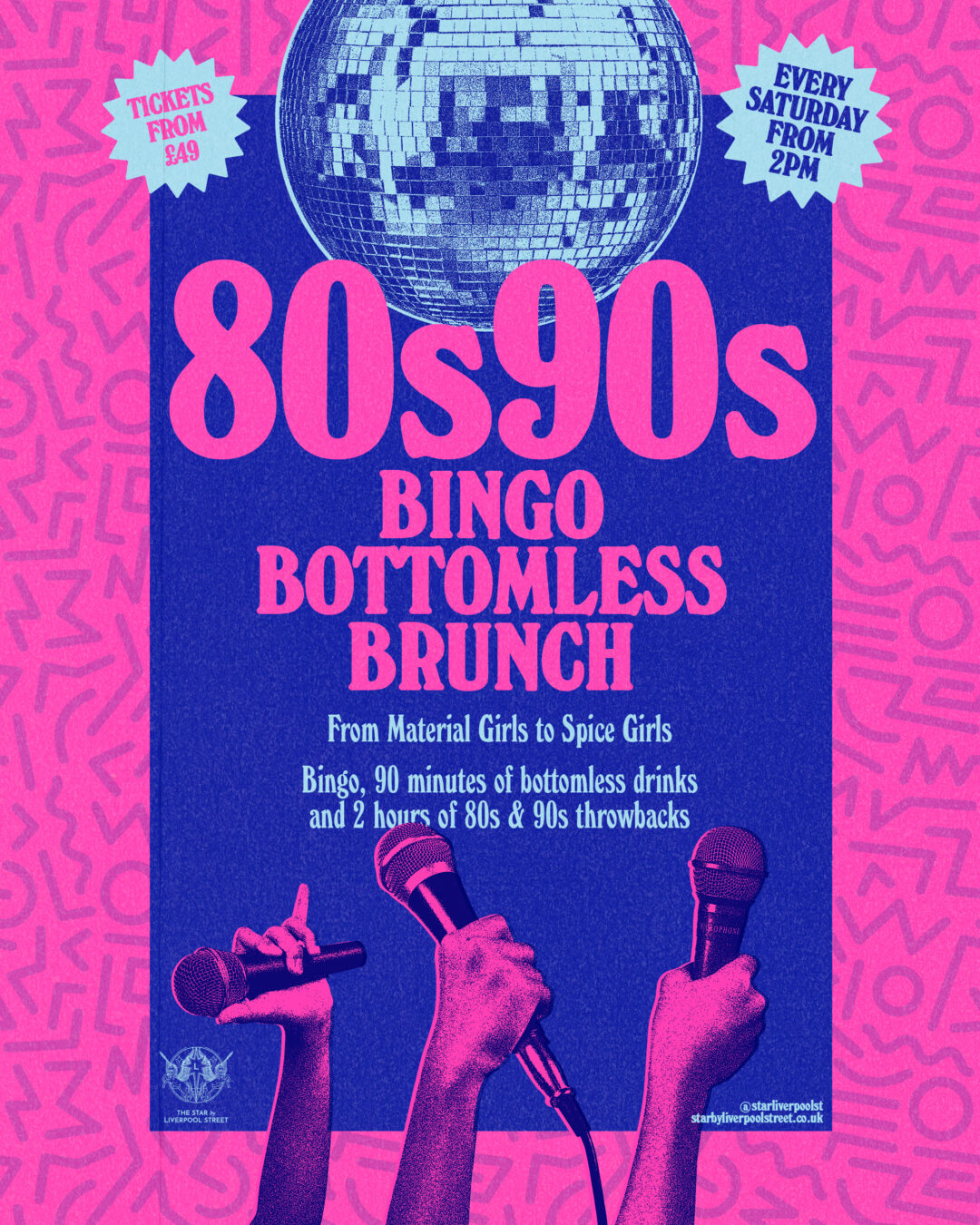 Musical Bottomless Brunch: 80s or 90s - Saturday 24th October