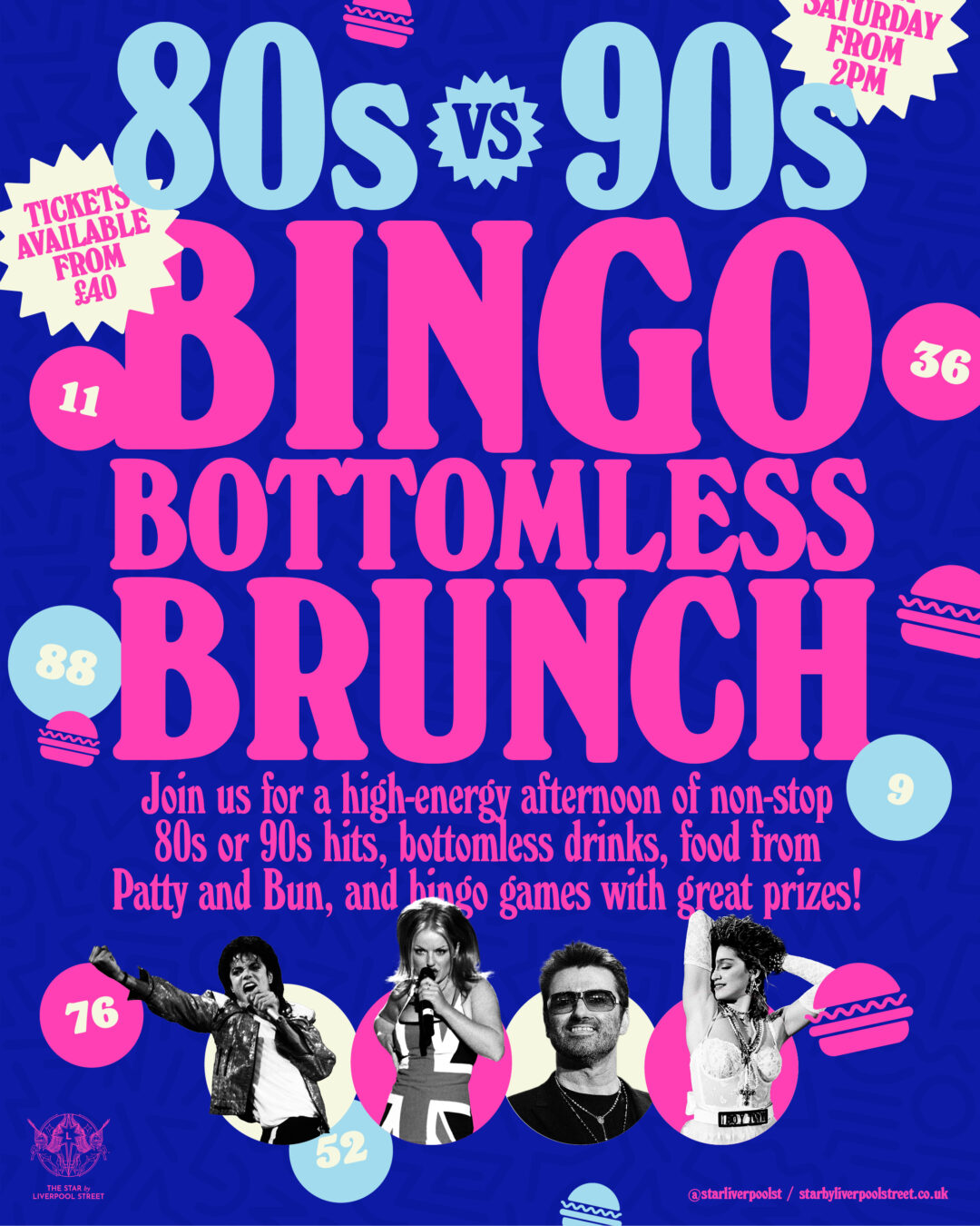 Bottomless Brunch: 80s VS 90s - Saturday 7th November